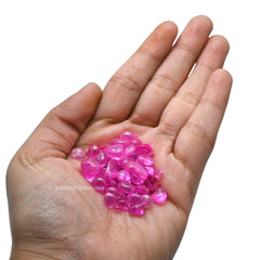 Amazing Gemstone Rose Aura Quartz chips create elegant pot and terrarium touches