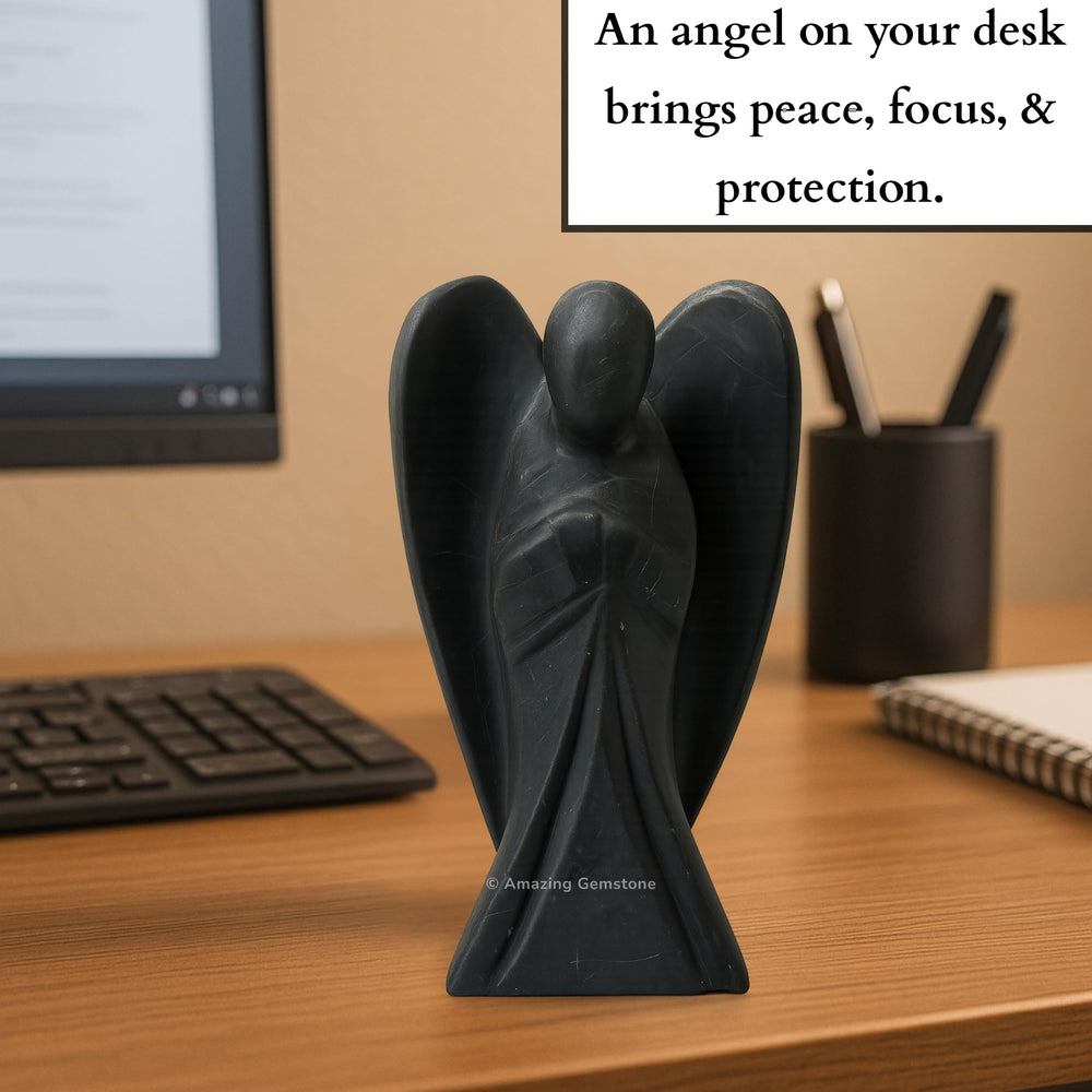 Amazing Gemstone Shungite Angel authenticity certificate included.