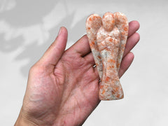Amazing Gemstone Sunstone Angel in velvet pouch makes gifting simple.