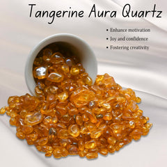 Aura quartz chips add warm tones to pots, fountains, and decor.
