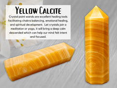 Amazing Gemstone Yellow Calcite Crystal Point used in meditation and energy work