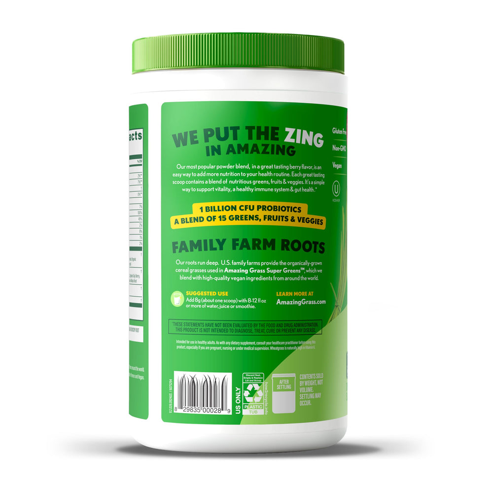 Amazing Grass Berry Green Superfood baking use adds flavor and color to recipes.