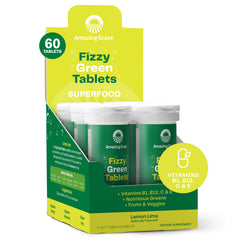 Amazing Grass effervescent tablet dissolving in water, ready for a greens boost.