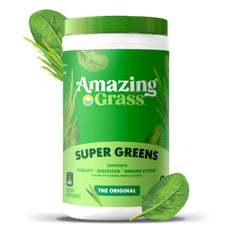 Amazing Grass Greens Blend scoop ready for measurement and quick breakfast boosts