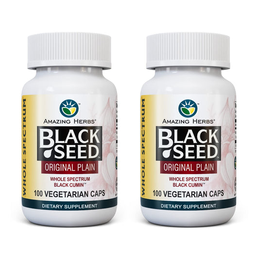 Amazing Herbs Whole Spectrum Black Seed Original Plain bottle for daily wellness