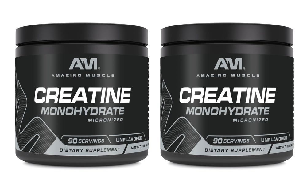Amazing Muscle creatine monohydrate powder jar for post-workout fueling and smooth mixing