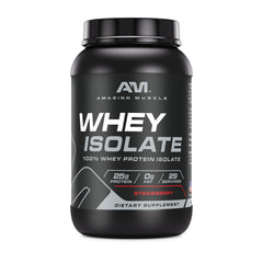 Amazing Muscle Whey Protein Isolate bottle for post-workout protein support.