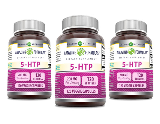 Amazing Nutrition Amazing Formulas 5-HTP bottle for daily use.
