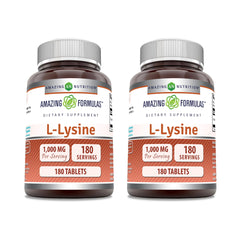 Amazing Formulas L-Lysine 1000mg tablet in bottle for daily amino acid supplementation