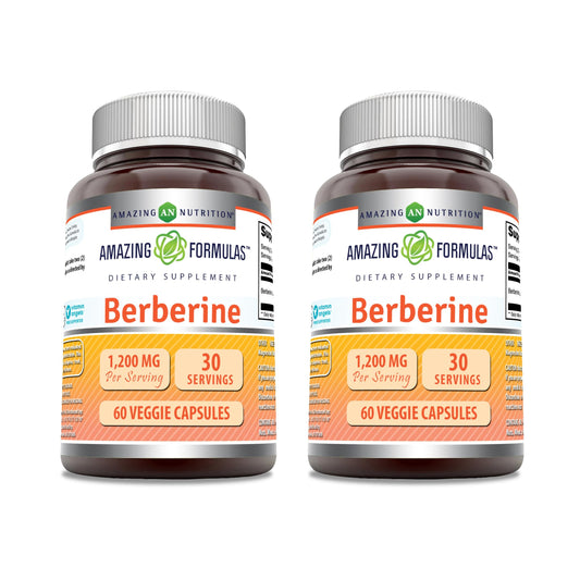 Amazing Nutrition Berberine bottle front with 60 vegetarian capsules for daily wellness