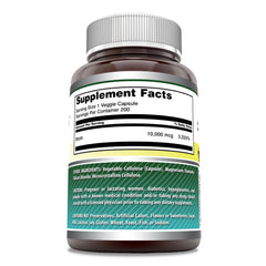 Amazing Nutrition Biotin 10000 mcg veggie capsules bottle back showing serving size.