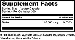 Amazing Nutrition Biotin 10000 mcg veggie capsules gluten-free badge on label.