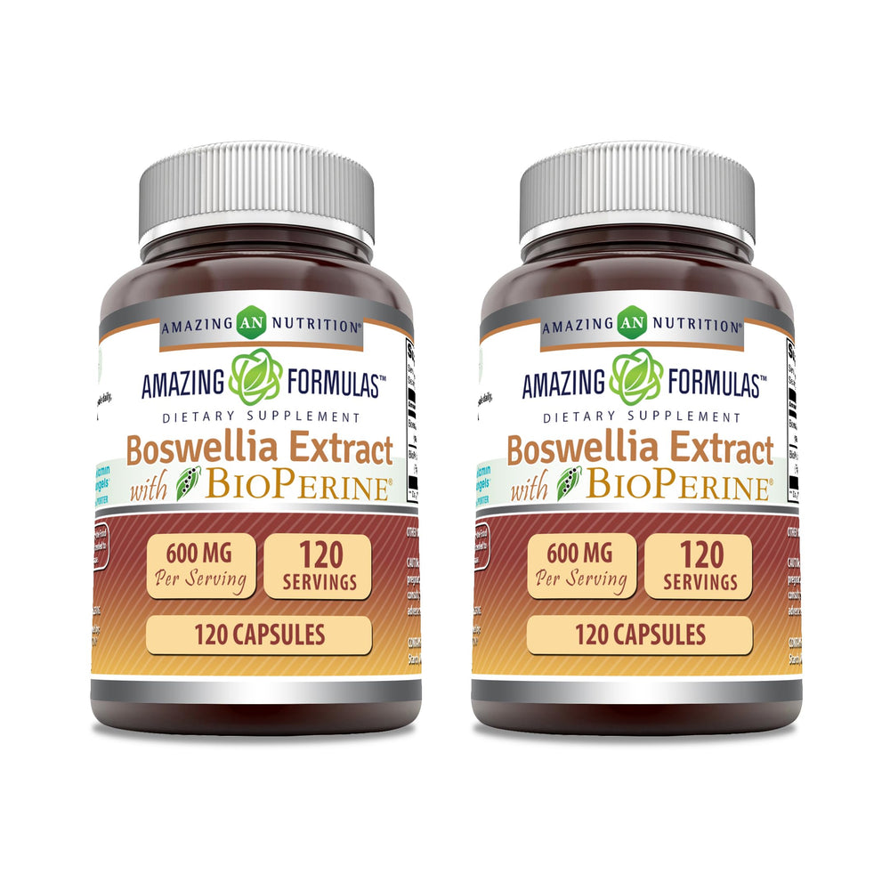 Amazing Nutrition boswellia extract bottle with Bioperine promoting daily joint support.