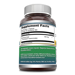 Amazing Nutrition hyaluronic acid capsules close-up, easy-to-swallow one-capsule serving.