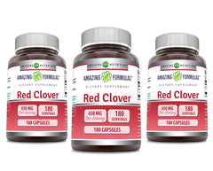 Amazing Nutrition Red Clover 430mg capsules bottle for daily wellness support.