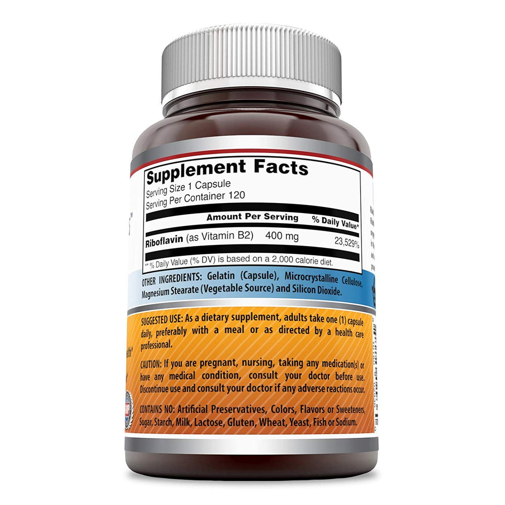 Amazing Nutrition riboflavin-400mg capsules 3-pack packaging showcase