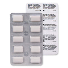 Shelf display of Amazon Basic Care 2 mg mint packaging indicating a practical quit aid choice