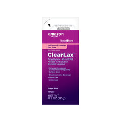 ClearLax bottle with label and usage information visible.