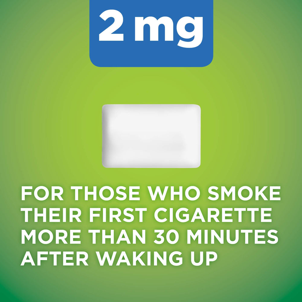 Amazon Basic Care coated nicotine gum 2 mg mint bag supports gradual nicotine reduction