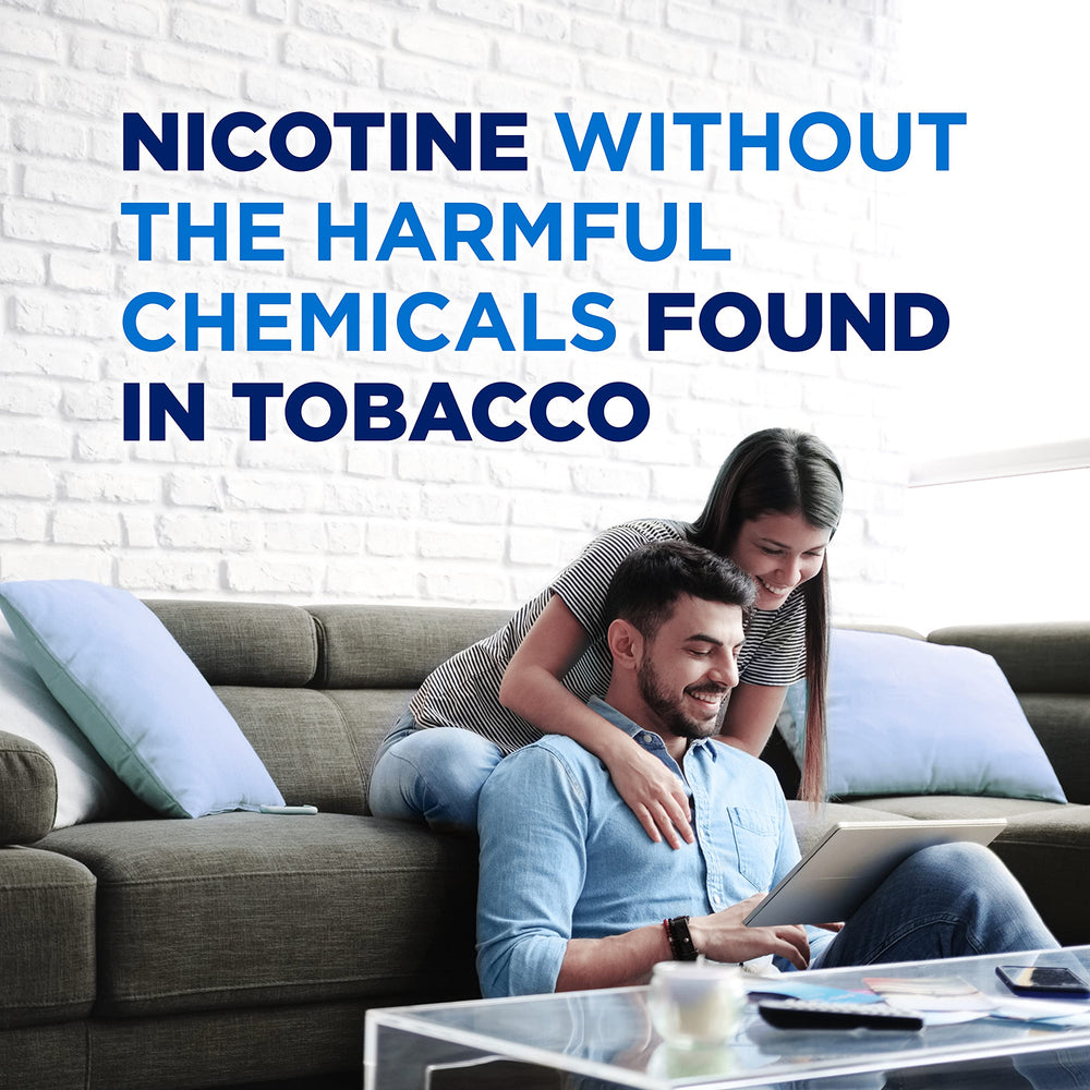 Amazon Basic Care back panel with usage directions for quit smoking support