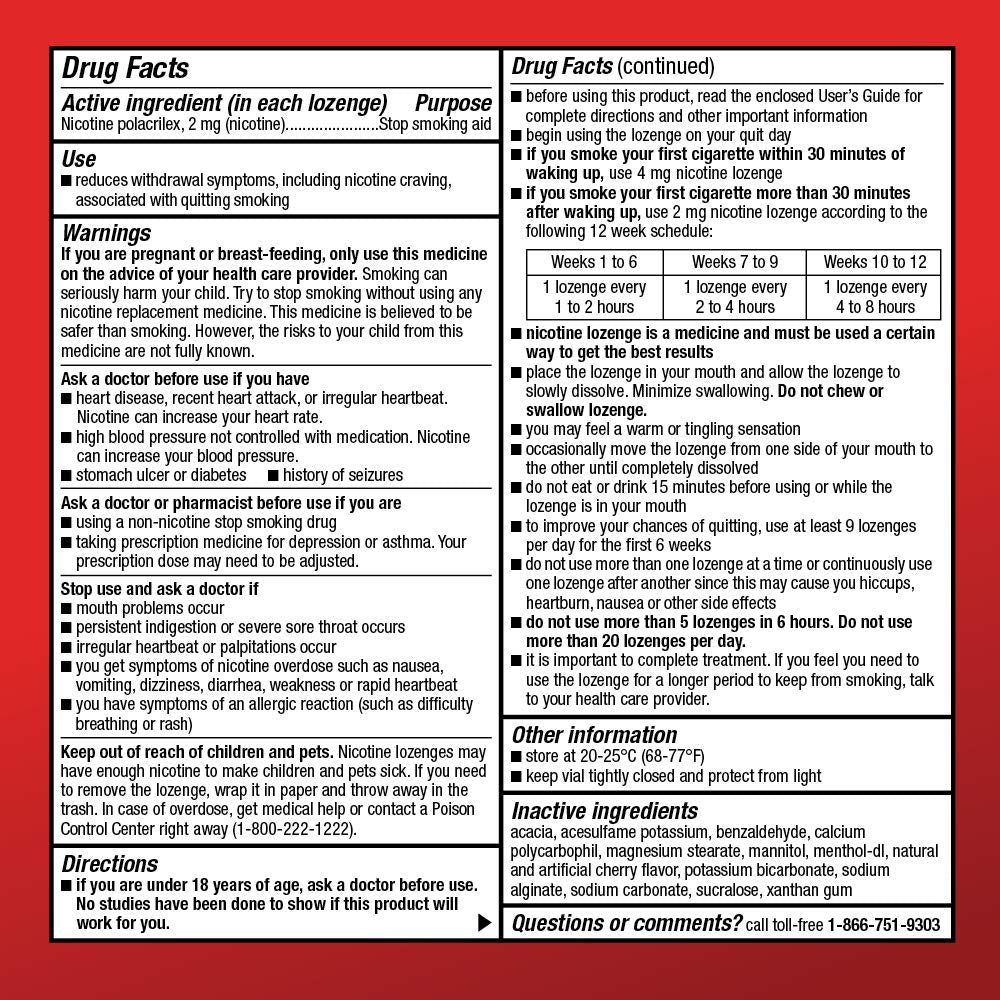 Product label detail highlights nicotine polacrilex and NRT purpose.