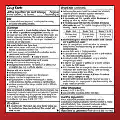 Product label detail highlights nicotine polacrilex and NRT purpose.