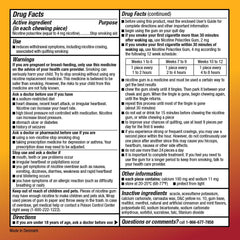 Amazon Basic Care nicotine gum 4 mg cinnamon strip on display for discreet use