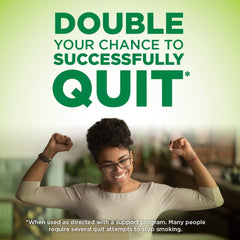 Amazon Basic Care nicotine gum 4mg mint flavor label emphasizes fresh breath benefits.