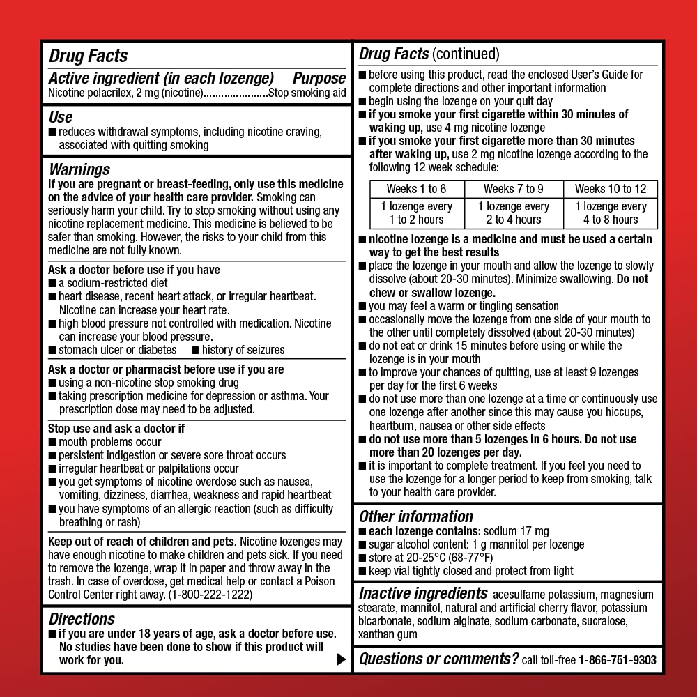 Amazon Basic Care nicotine lozenge cherry dispensing demonstrates easy use.