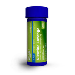 Amazon Basic Care nicotine lozenge 2 mg mint still life with packaging