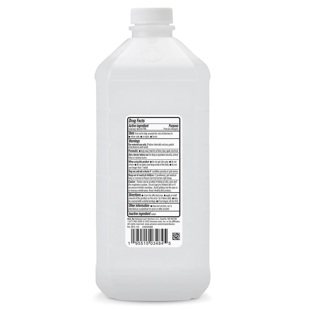 Amazon Basics 70% Isopropyl Alcohol packaging variation signals updated branding and convenience