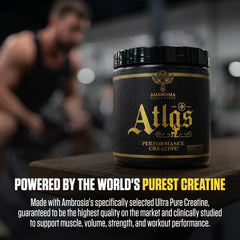 Ambrosia Atlas packaging front showcases premium formula for athletes