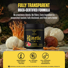Ambrosia Kinetic mixed drink in glass shows ready-to-use energy and focus