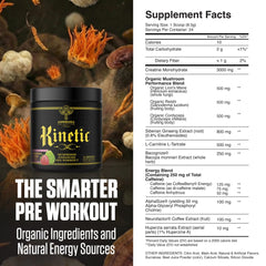 Ambrosia Kinetic scoop and jar showing easy pre-workout serving