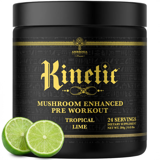 Ambrosia Kinetic tropical lime powder scoop ready for clean energy