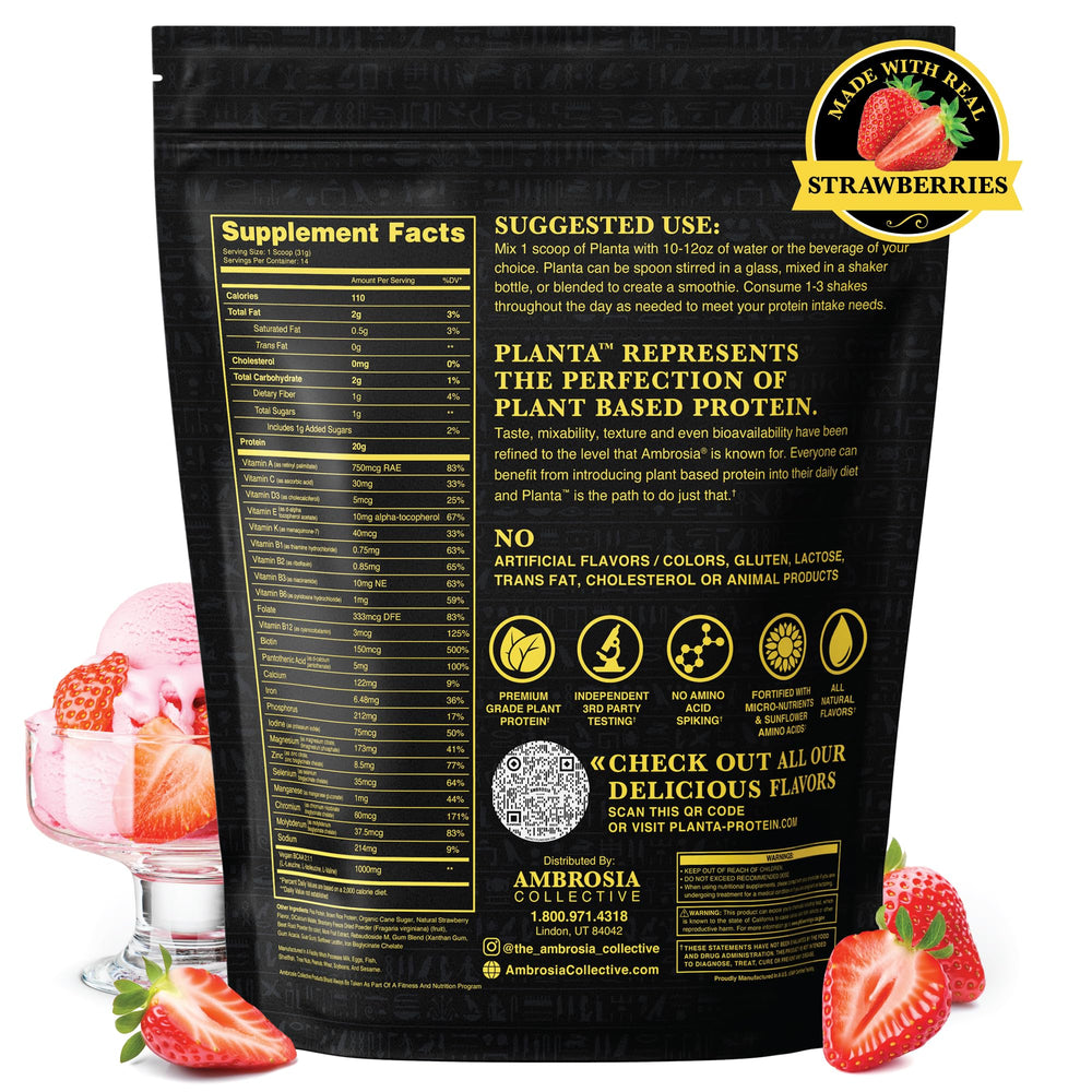 Ambrosia Planta chocolate flavor powder enhanced taste for shakes and desserts