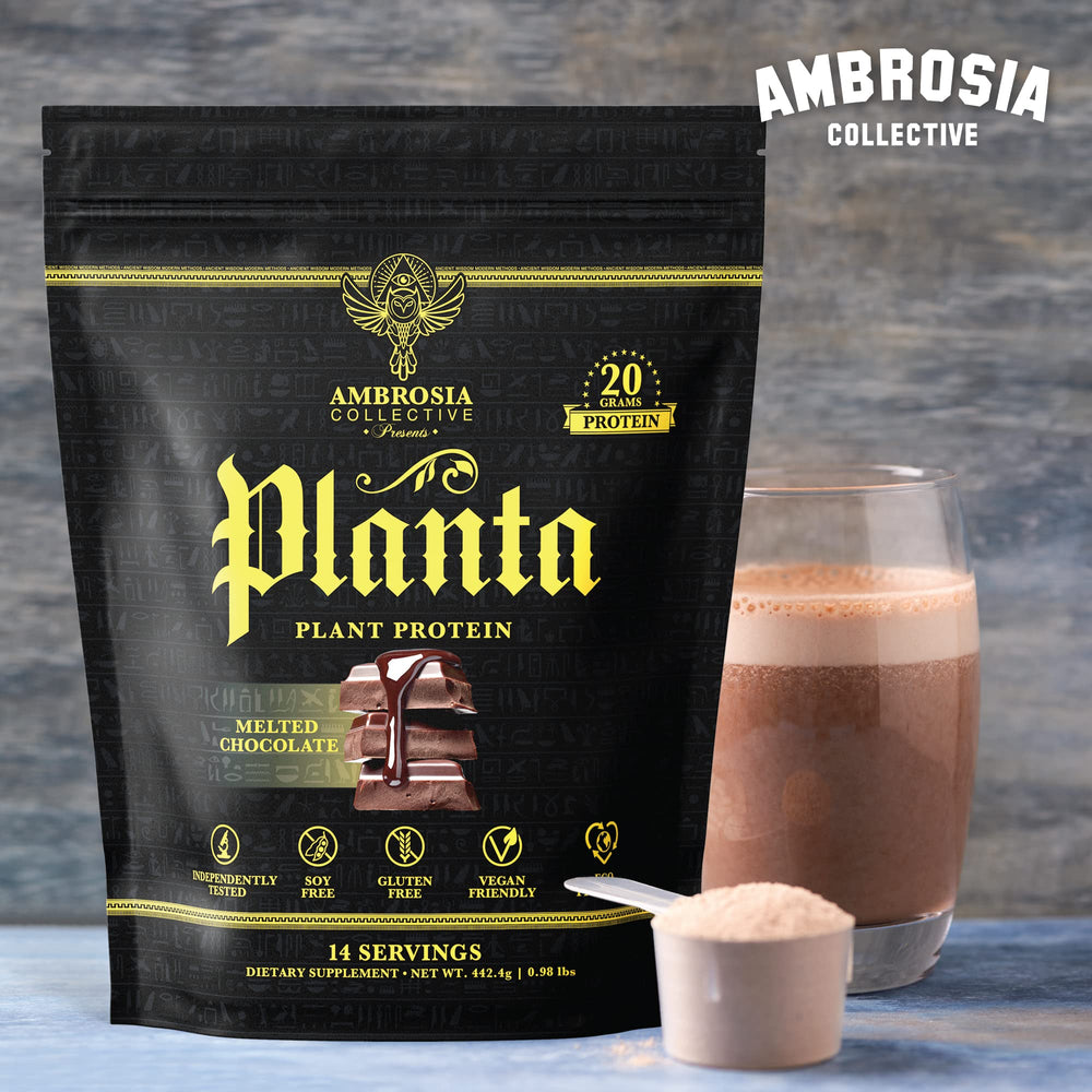 Ambrosia Planta lifestyle setup with mug and gym bag.