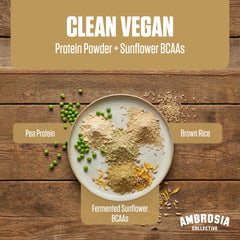 Ambrosia Planta packaging shows banana maple label, dairy-free and keto-friendly protein.