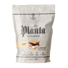 Ambrosia Planta protein bottle with Campfire Smores flavor, ideal for post-workout vegan recovery.