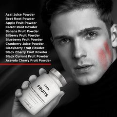 Vibrant Amen Fruits capsules reveal fruit inclusions supporting a plant-powered routine.
