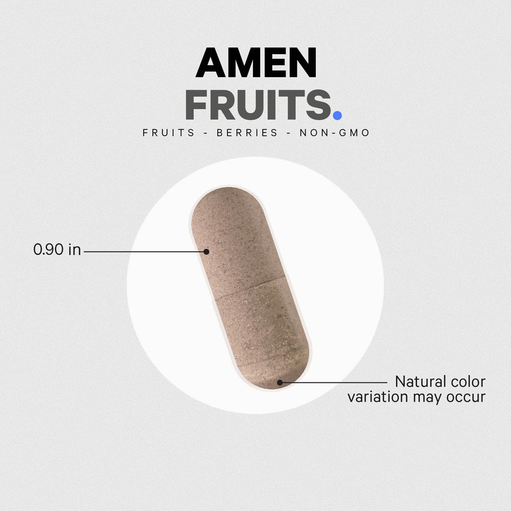 Amen Fruits beside Amen Veggies Daily Blend illustrating easy daily pairing.