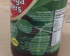 Amenazel Moringa Bitters family-use illustration emphasizes safe, plant-based wellness.