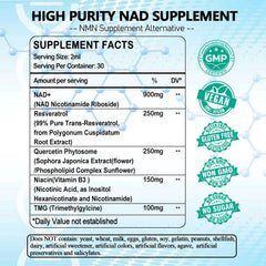 AMENQ hHEALTH NAD liquid pour highlighting pineapple flavor and easy dosing.