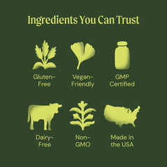 Ingredients panel showing fulvic minerals for enhanced absorption.