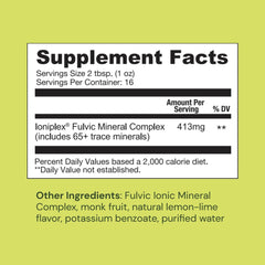 Close up of Ameo Life label noting mineral blend for detox potential.