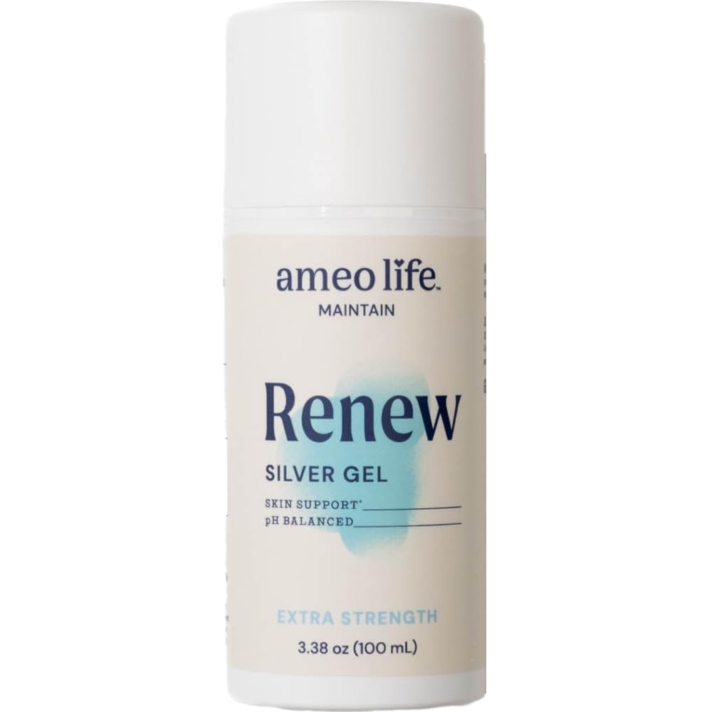 Ameo Life silver gel 35ppm pump close-up, fast-absorbing skin care for minor irritations.