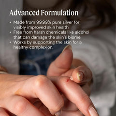 Swirl texture of Ameo Life silver gel, showcasing structured silver balance for skin care.
