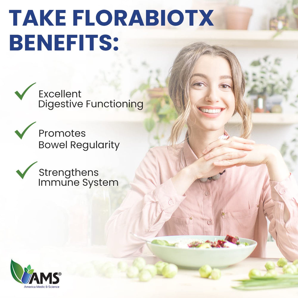 Florabiotix bottle held to imply possible immune support via gut balance.