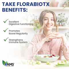 Florabiotix bottle held to imply possible immune support via gut balance.