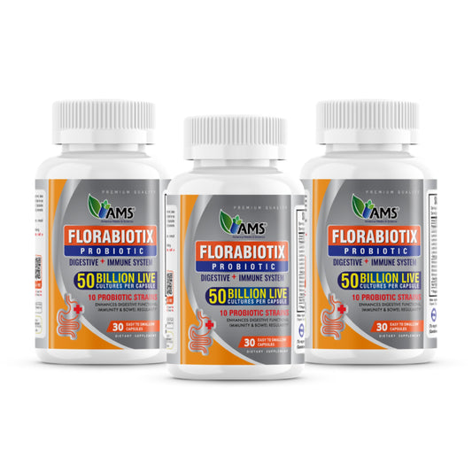 America Medic & Science Florabiotix probiotic bottle front view for daily gut balance